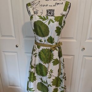 Floral, Fit & Flare Spring Dress with Tie Waist